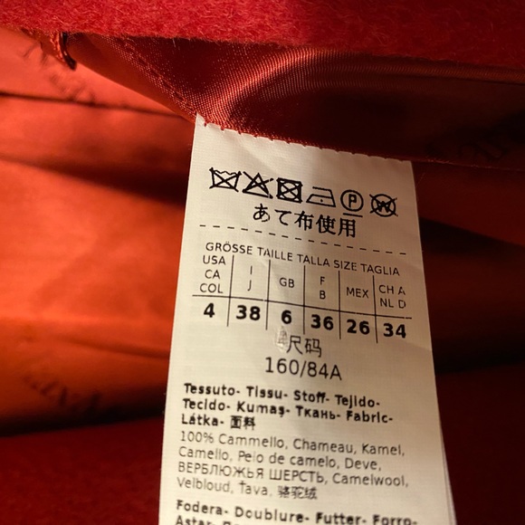 Max Mara red camel hair manuela icon classic wrap coat - Picture 9 of 11